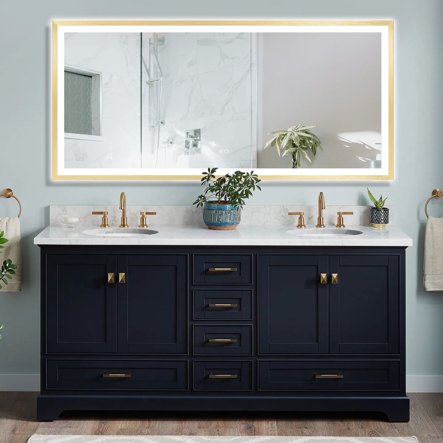 4 Size LED Bathroom Mirror; Backlit and Frontlit