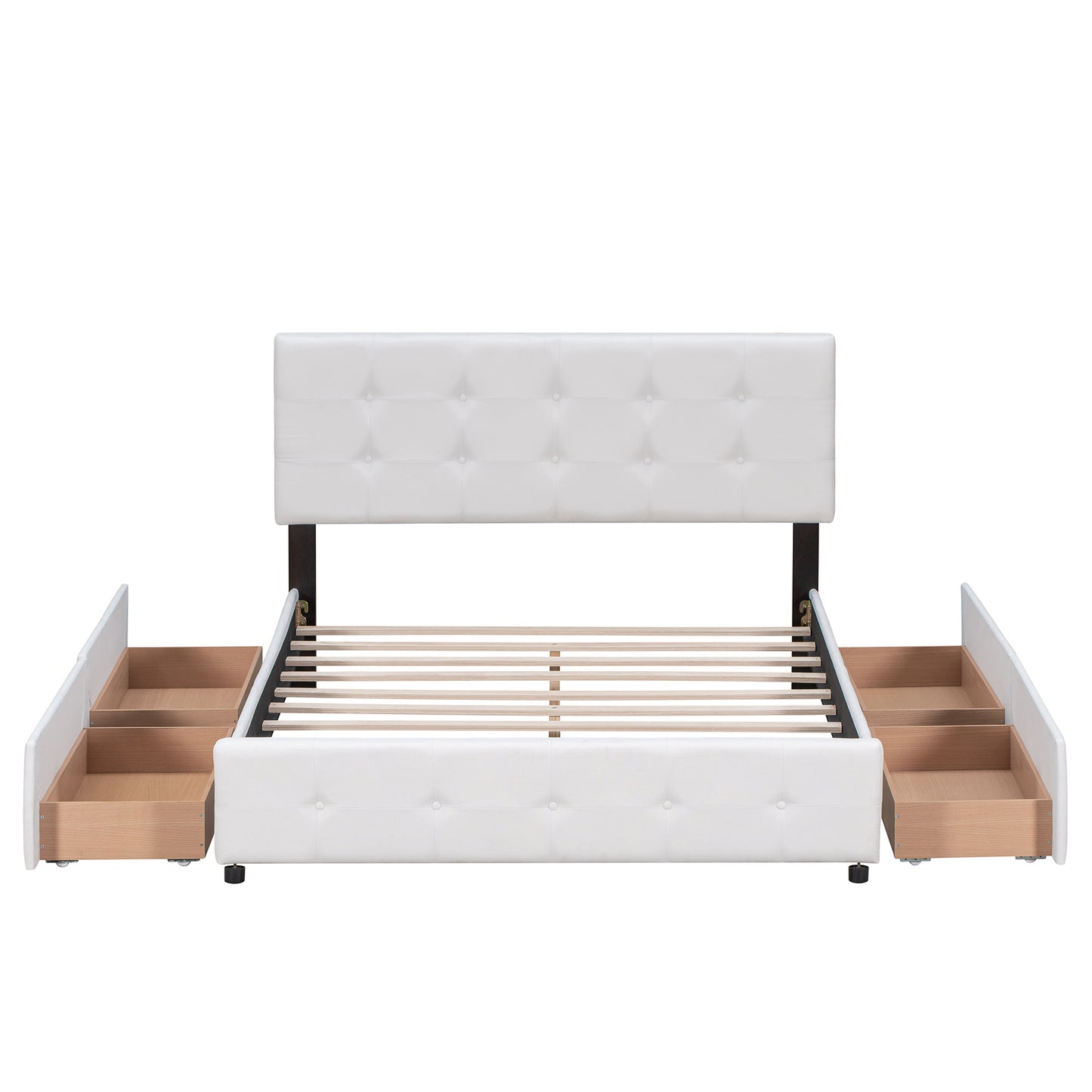 Classic Headboard and 4 Drawers; Queen Size
