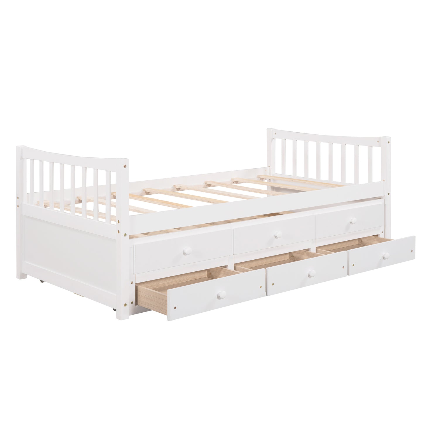 Daybed with Trundle and Drawers; Twin Size