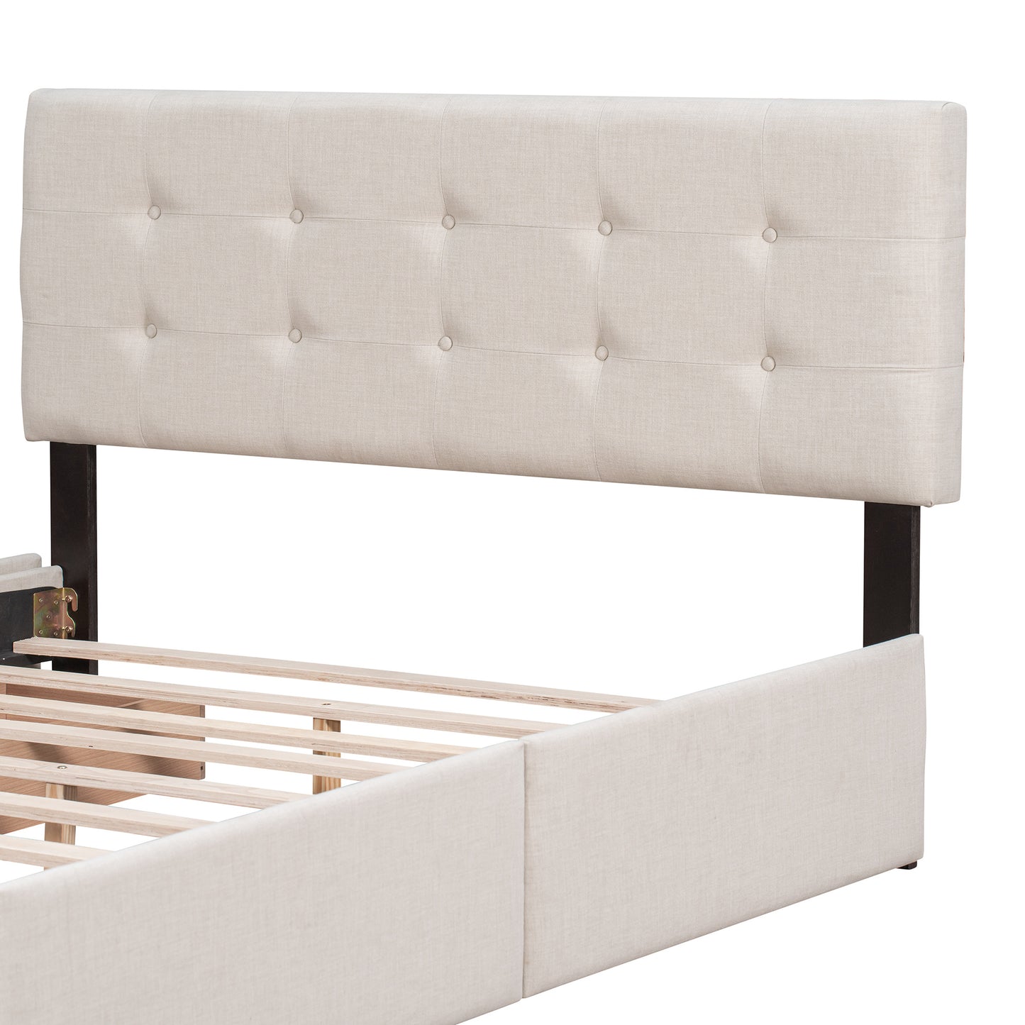 Classic Headboard and 4 Drawers; Queen Size