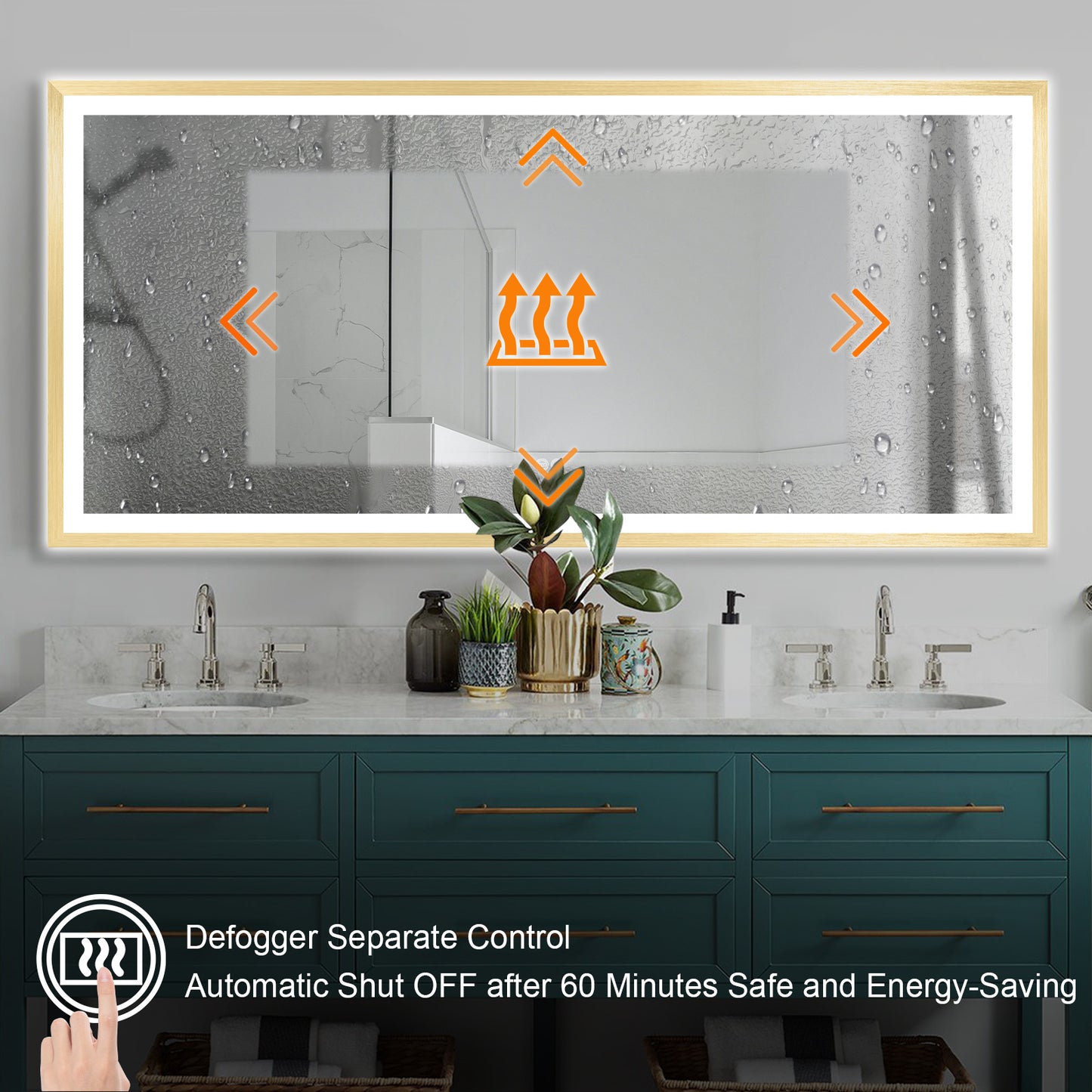 4 Size LED Bathroom Mirror; Backlit and Frontlit