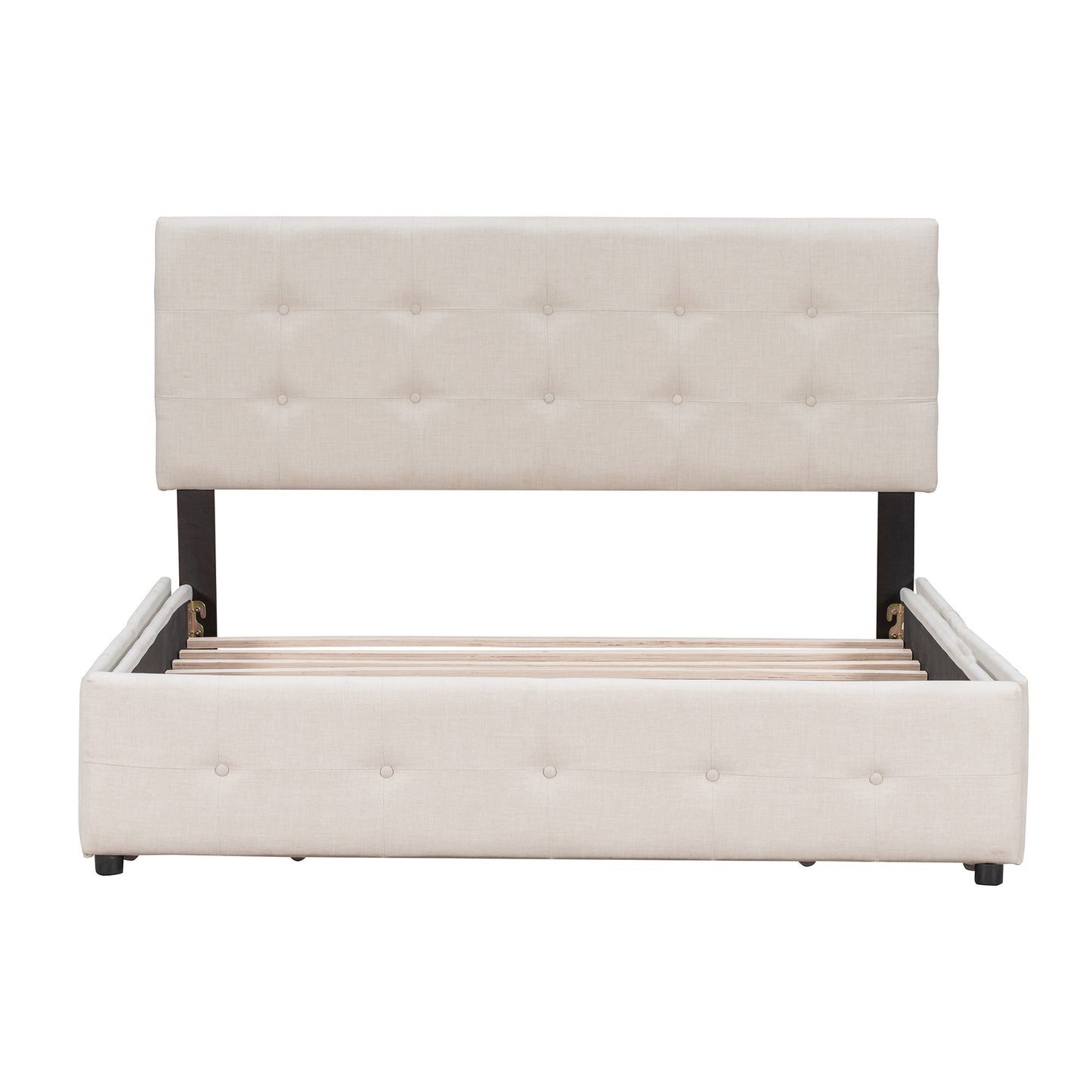 Classic Headboard and 4 Drawers; Queen Size