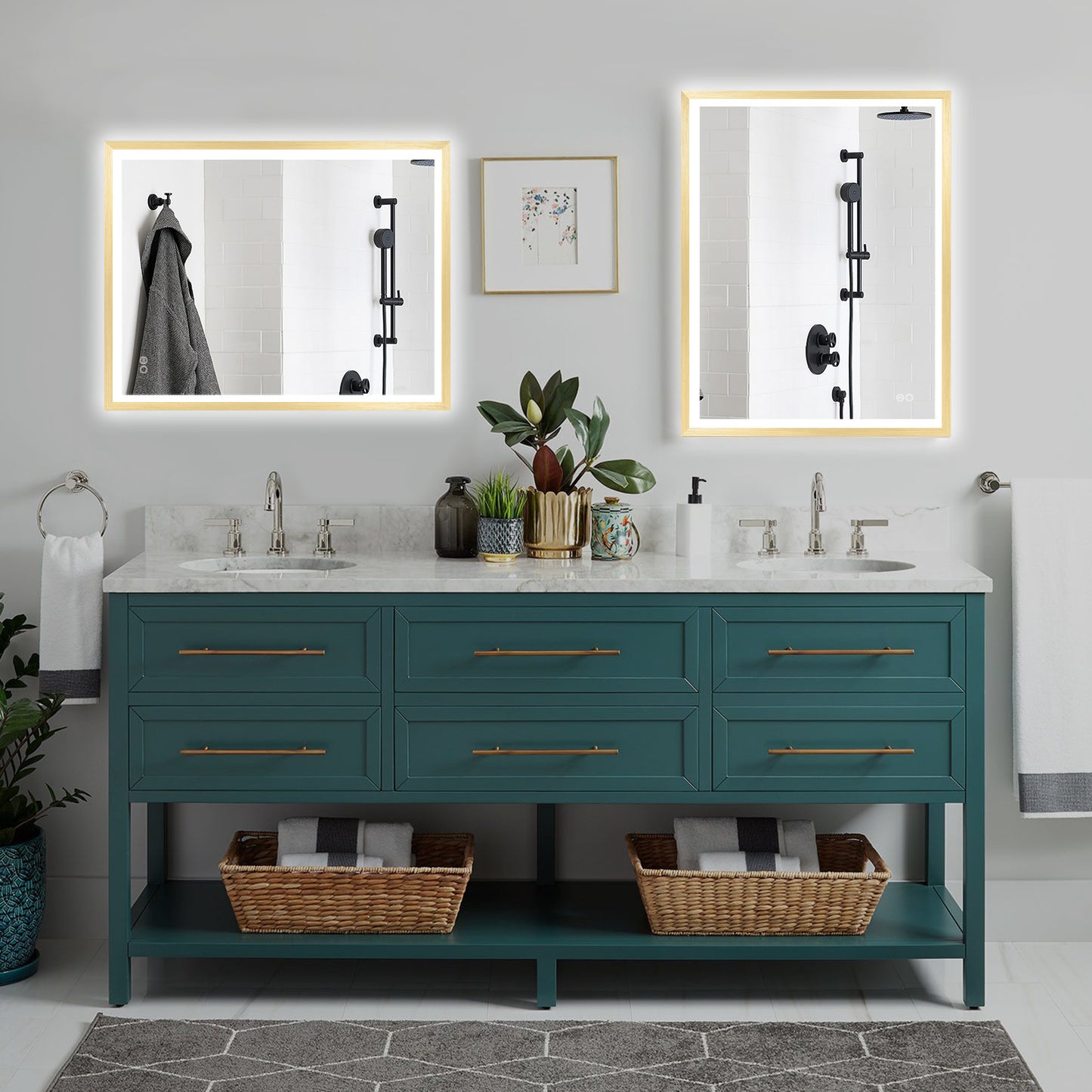 4 Size LED Bathroom Mirror; Backlit and Frontlit
