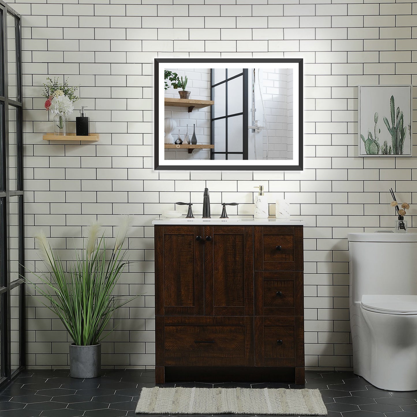4 Size LED Bathroom Mirror; Backlit and Frontlit