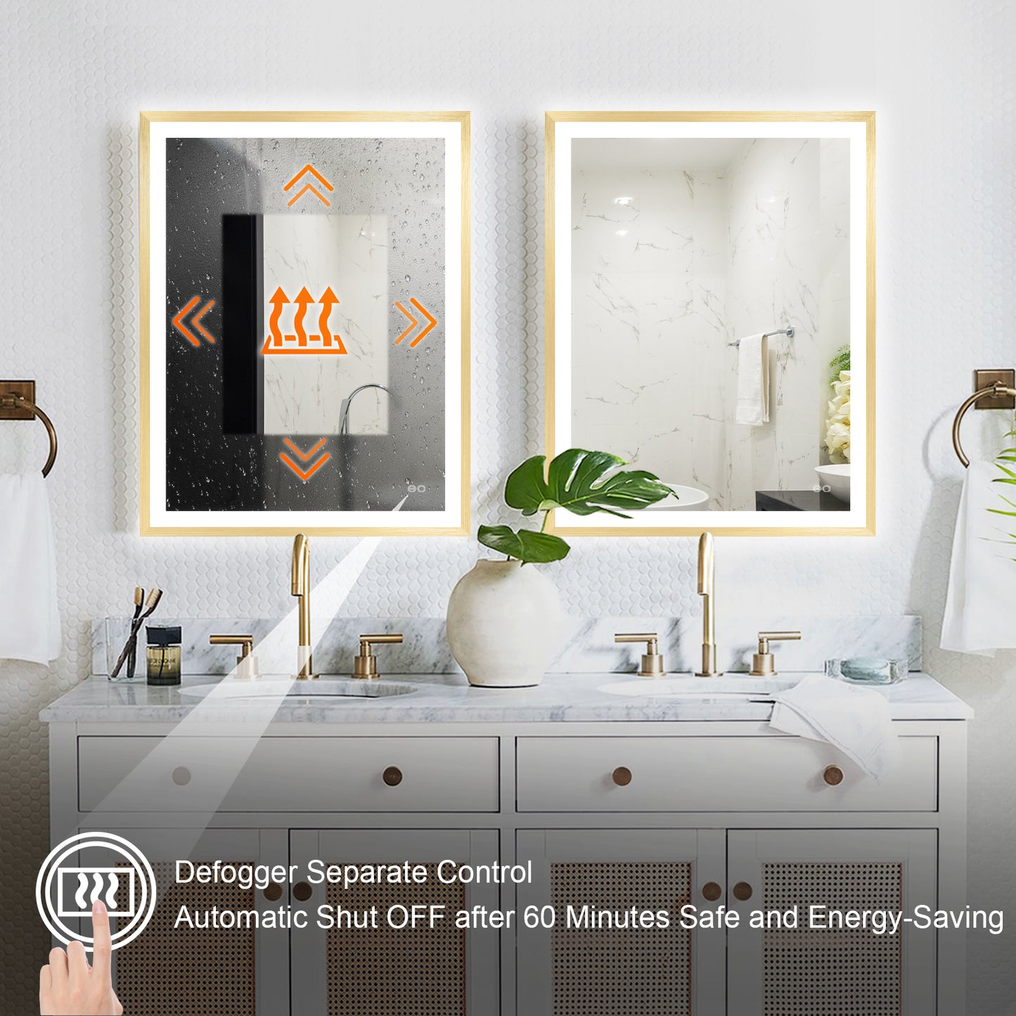 4 Size LED Bathroom Mirror; Backlit and Frontlit
