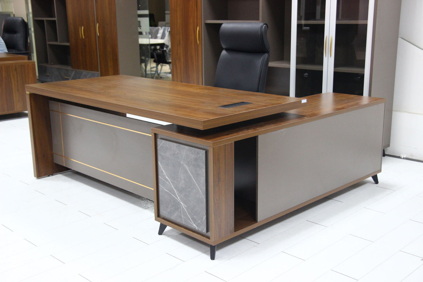 Executive Office Desk with Side Cabinet (commercial)