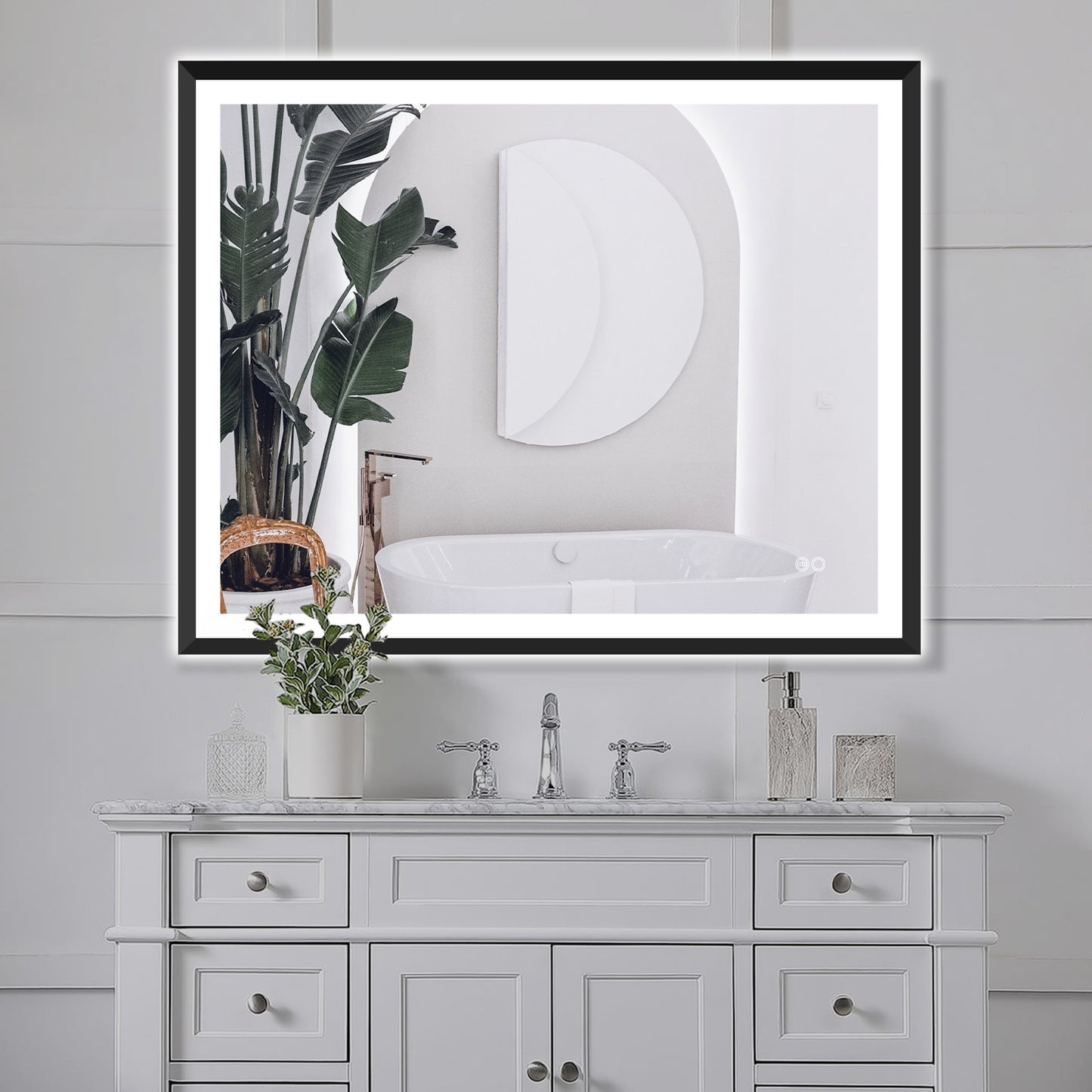 4 Size LED Bathroom Mirror; Backlit and Frontlit