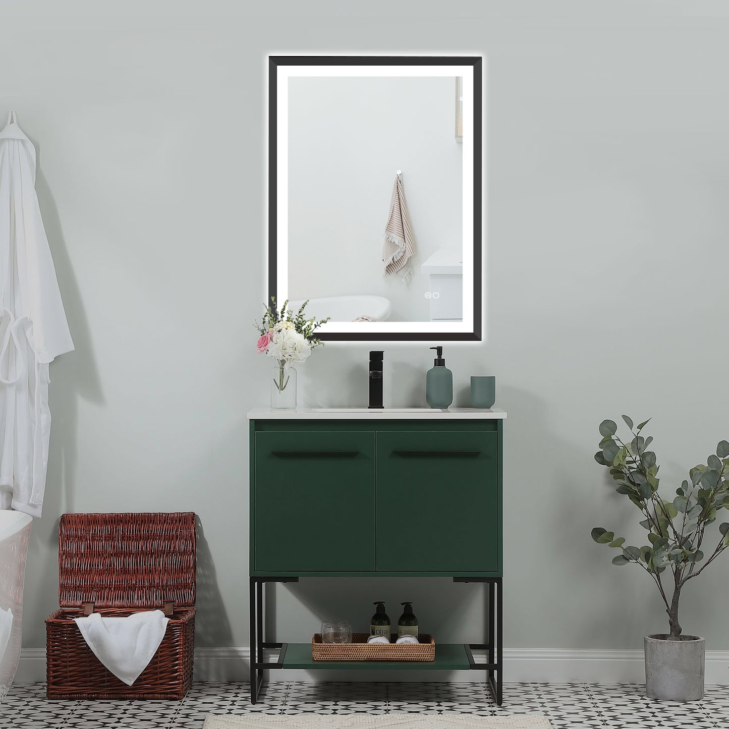 4 Size LED Bathroom Mirror; Backlit and Frontlit