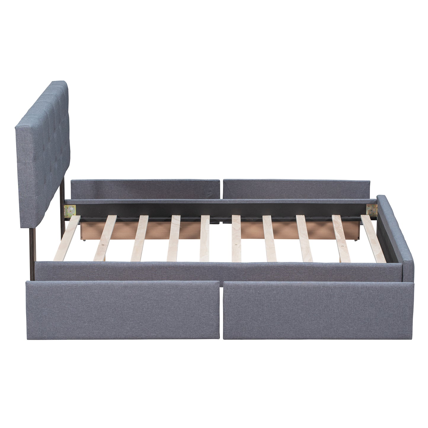 Classic Headboard and 4 Drawers; Queen Size