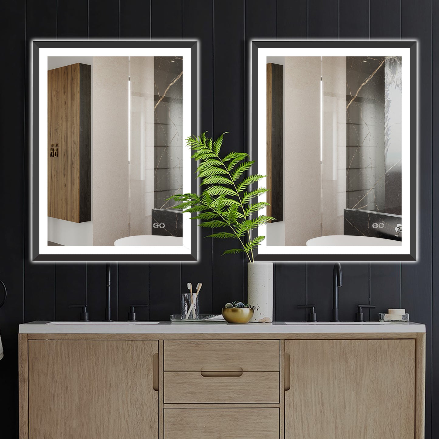 4 Size LED Bathroom Mirror; Backlit and Frontlit