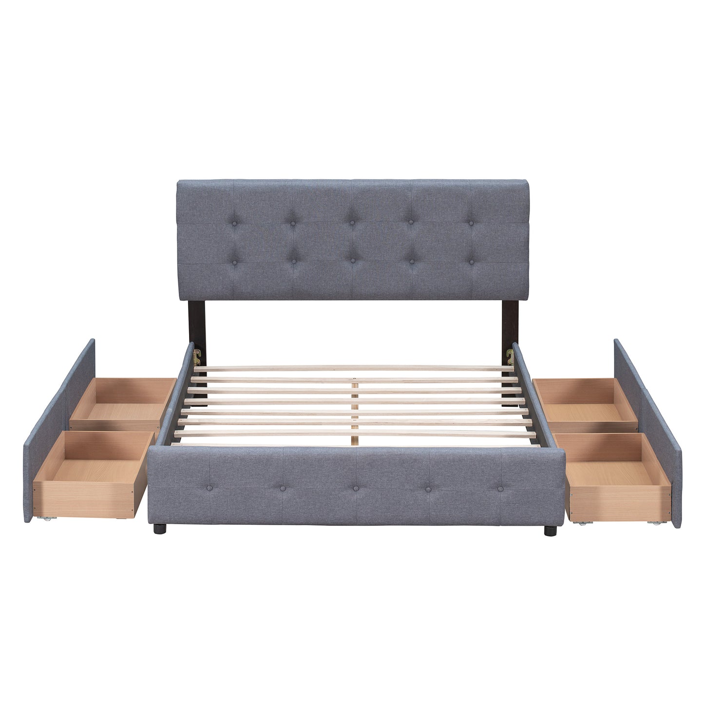 Classic Headboard and 4 Drawers; Queen Size