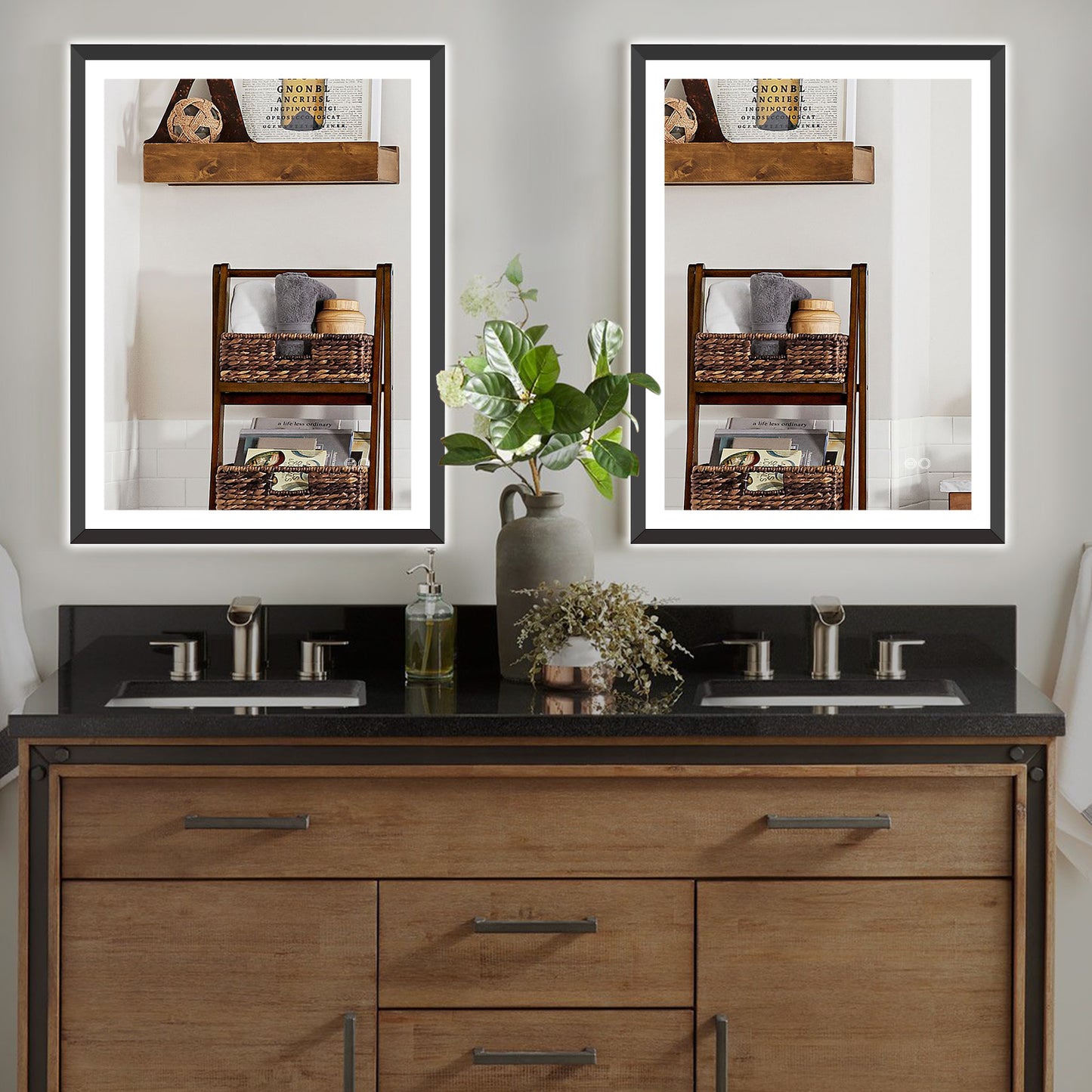 4 Size LED Bathroom Mirror; Backlit and Frontlit