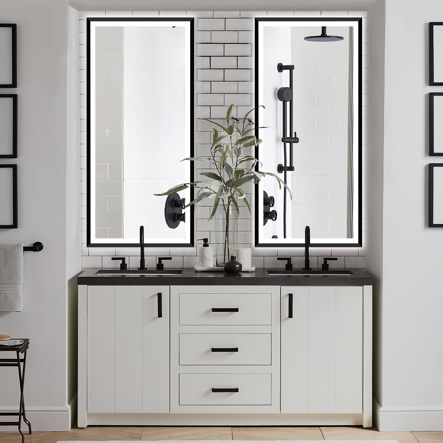 4 Size LED Bathroom Mirror; Backlit and Frontlit