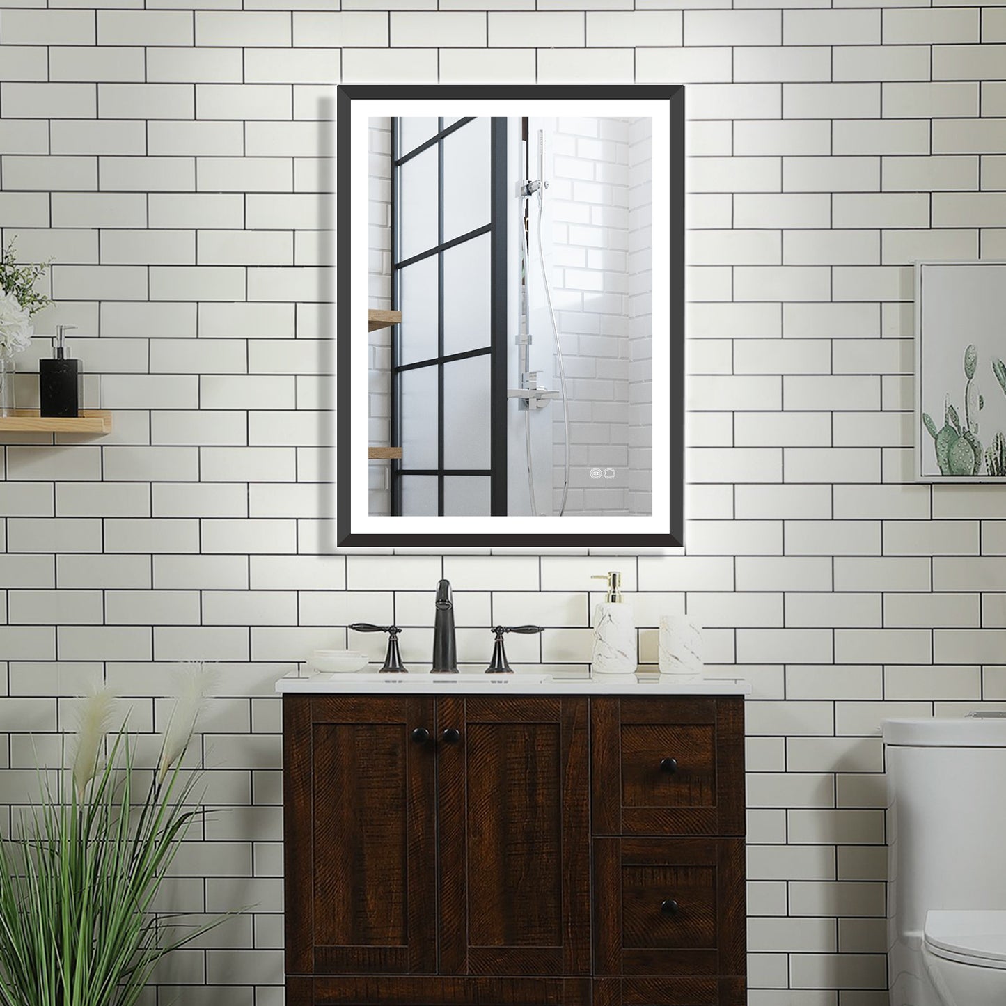 4 Size LED Bathroom Mirror; Backlit and Frontlit