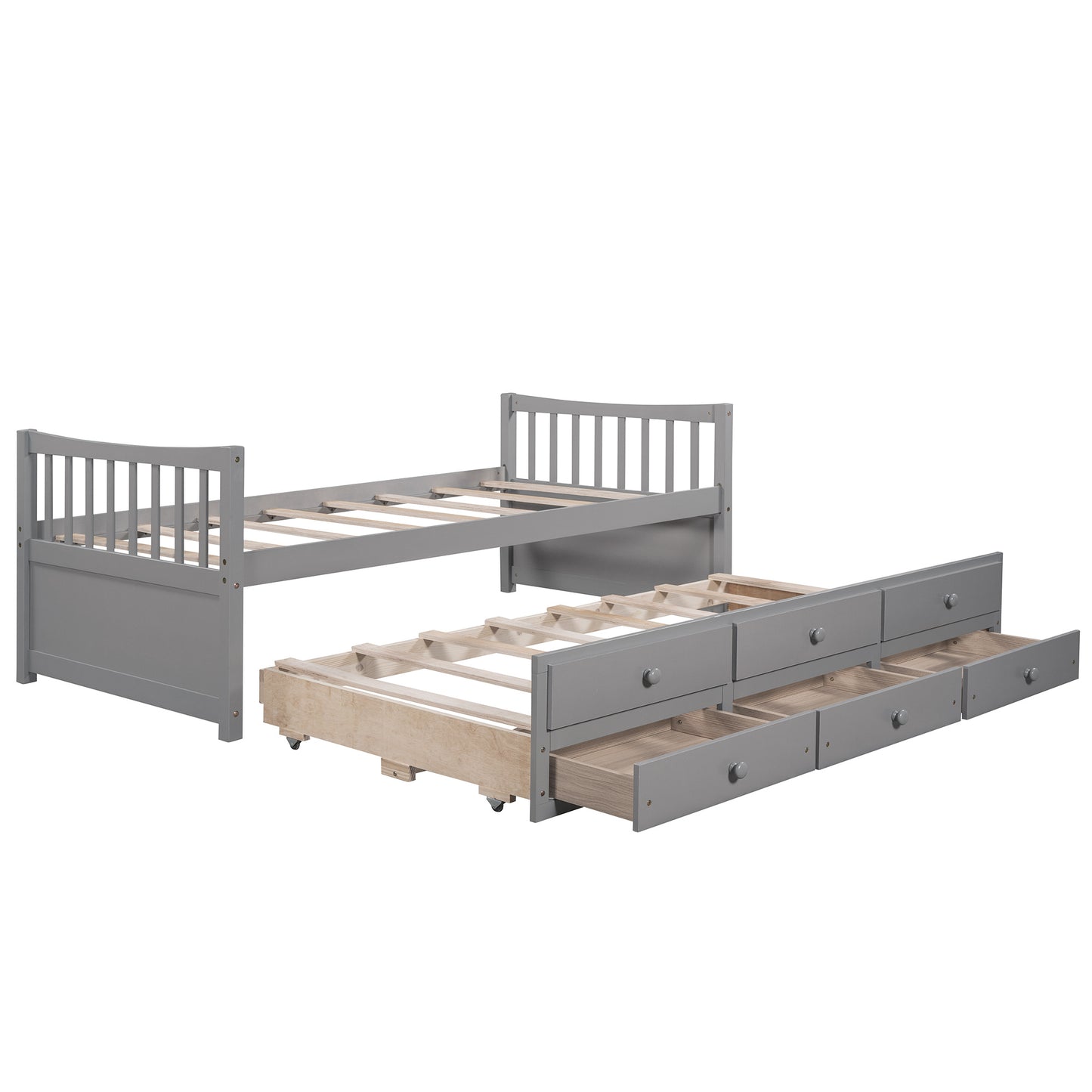 Daybed with Trundle and Drawers; Twin Size