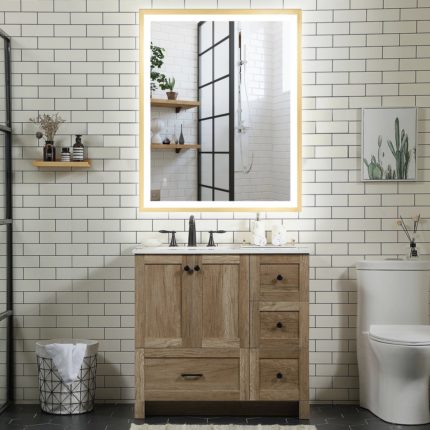 4 Size LED Bathroom Mirror; Backlit and Frontlit