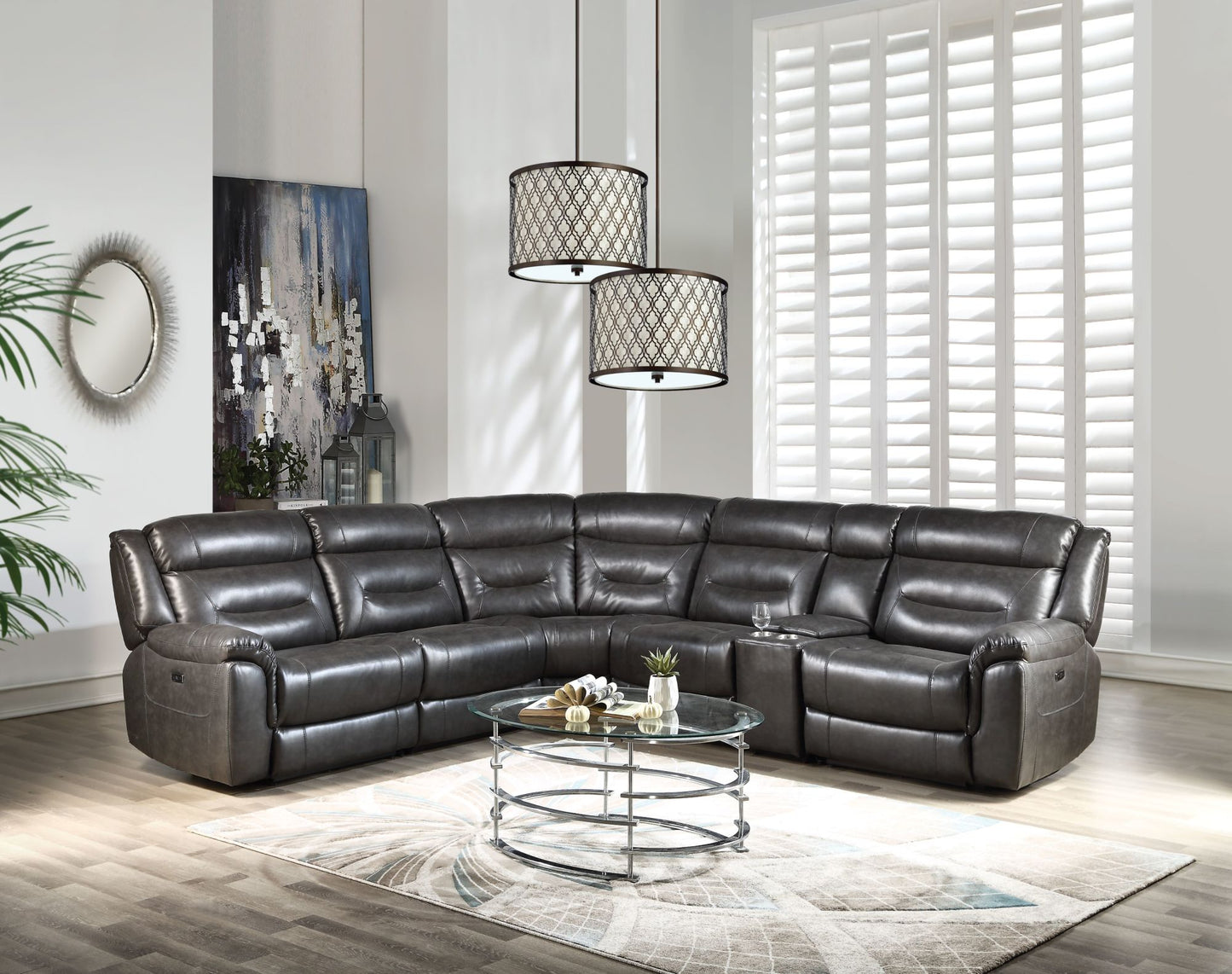 Leather Sectional Sofa with recliners
