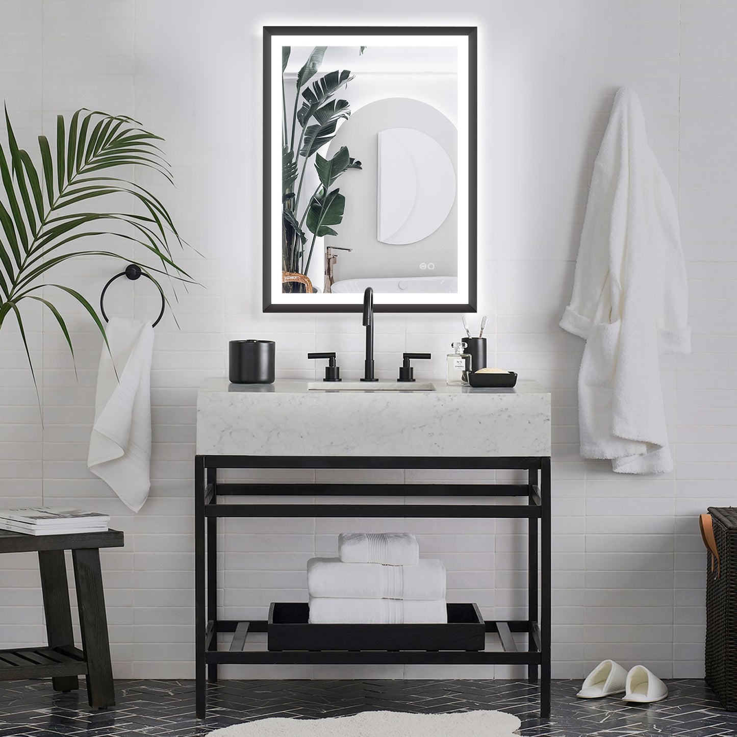 4 Size LED Bathroom Mirror; Backlit and Frontlit