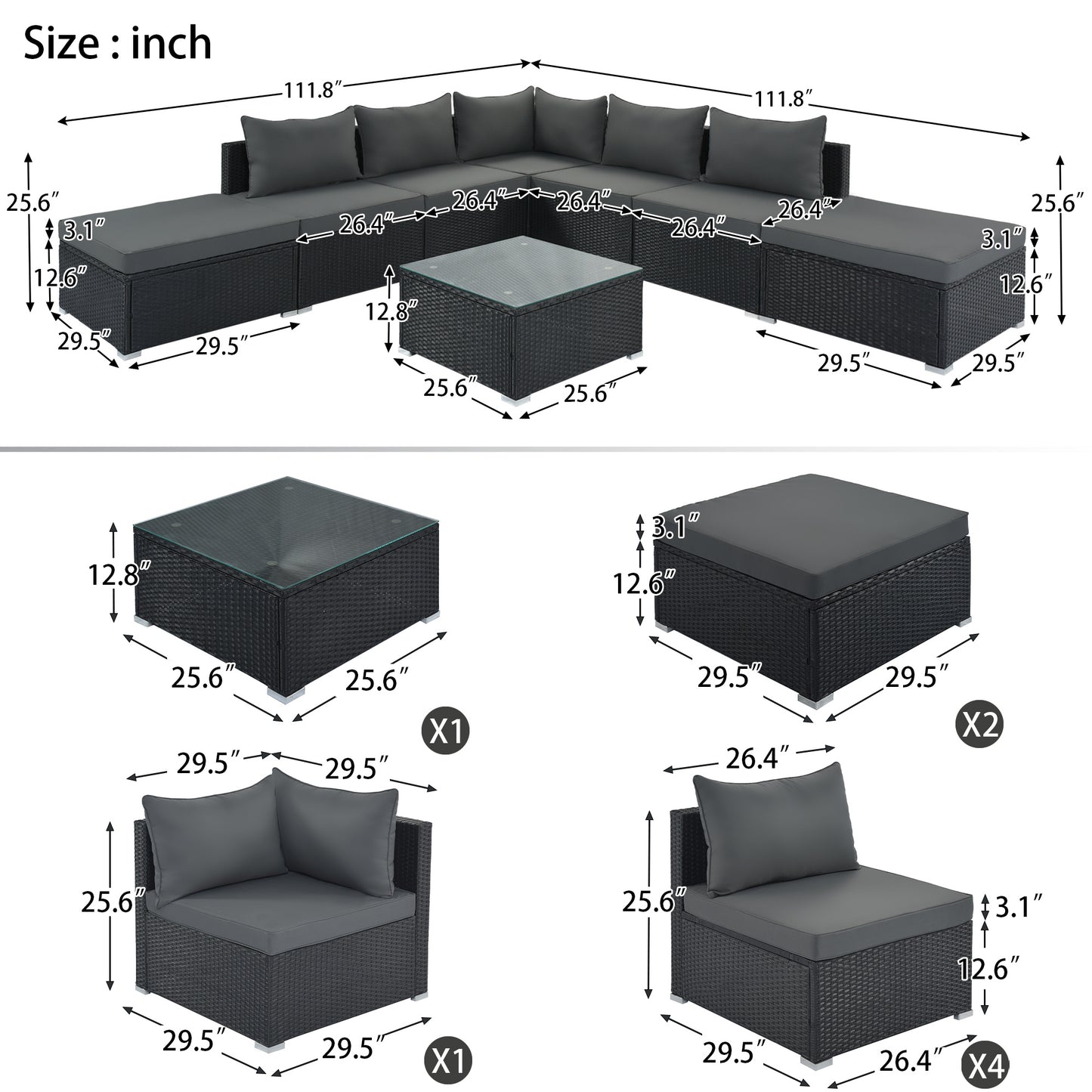 royalty sofa 8-Pieces Furniture Sets