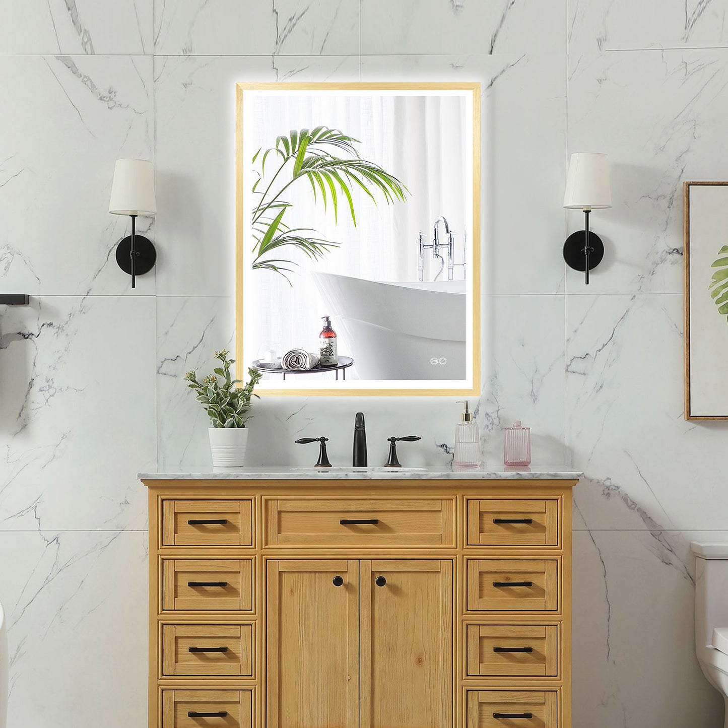 4 Size LED Bathroom Mirror; Backlit and Frontlit