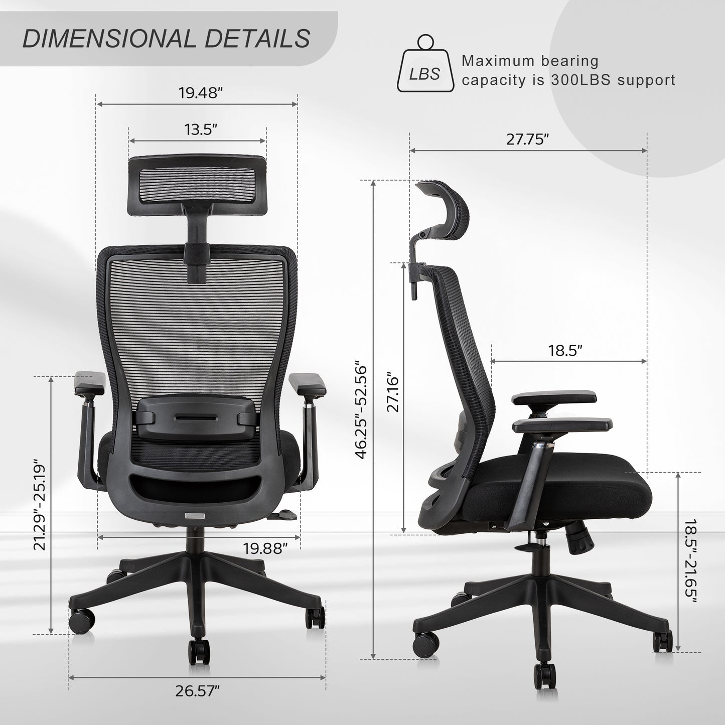 office mesh chair with lumbar support