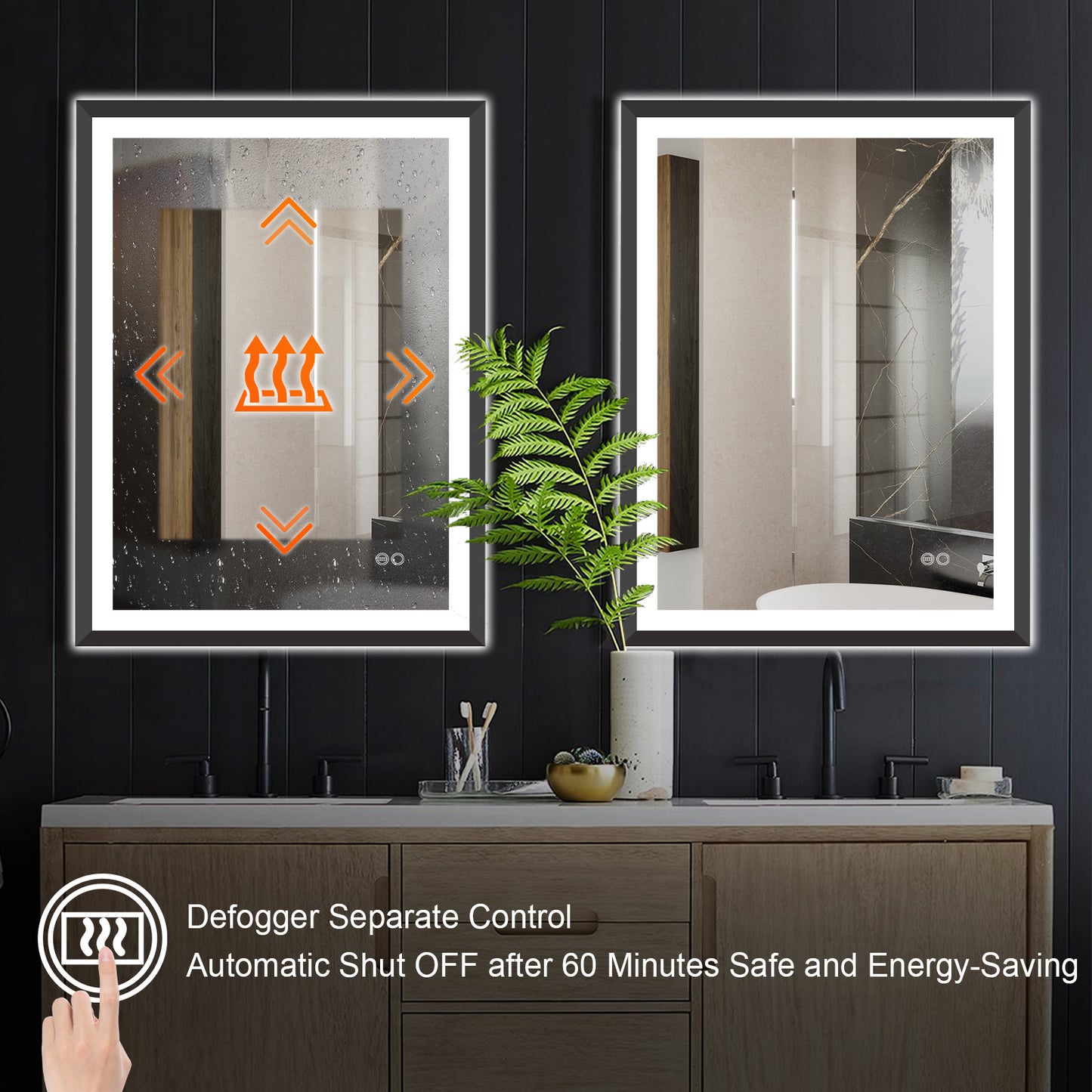 4 Size LED Bathroom Mirror; Backlit and Frontlit