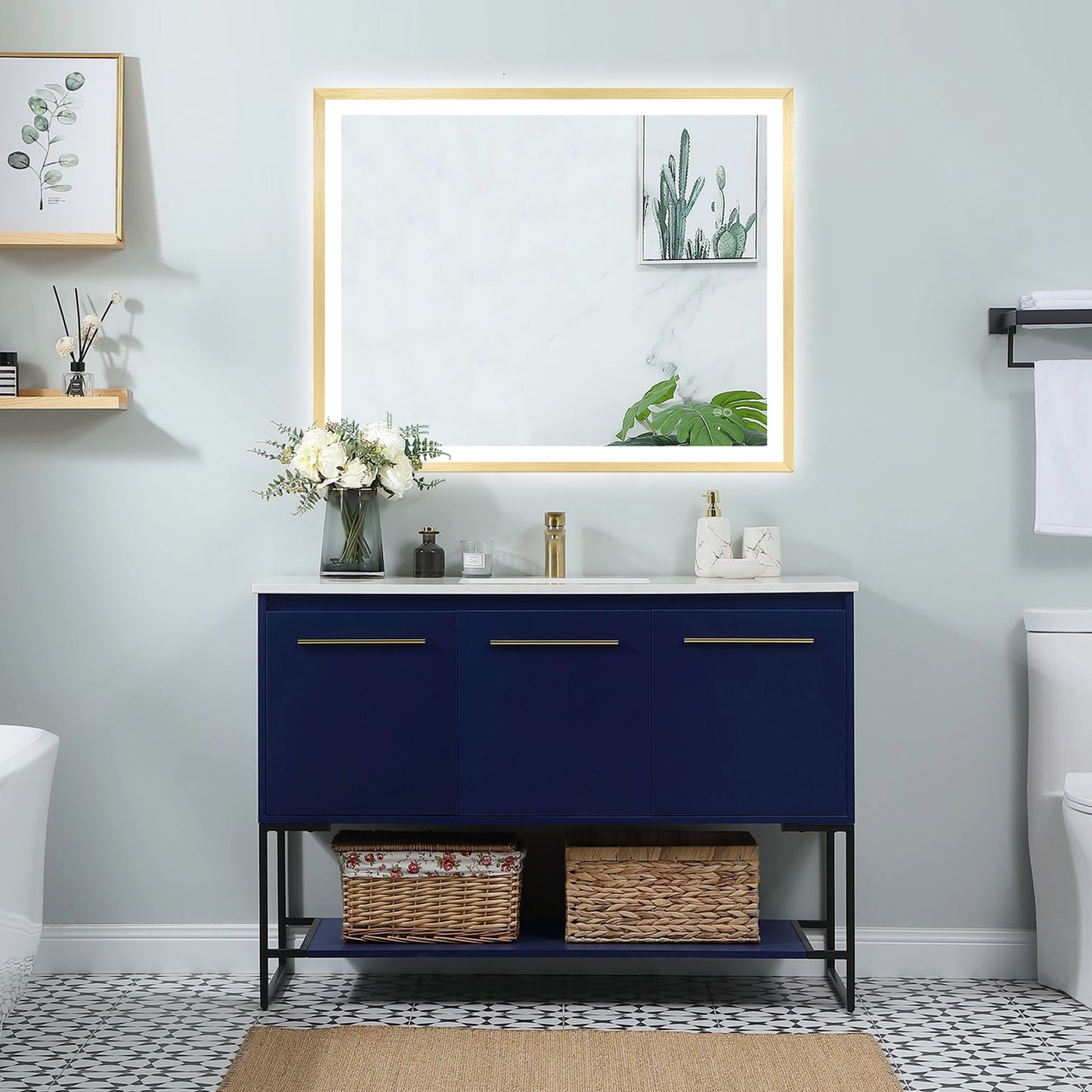 4 Size LED Bathroom Mirror; Backlit and Frontlit