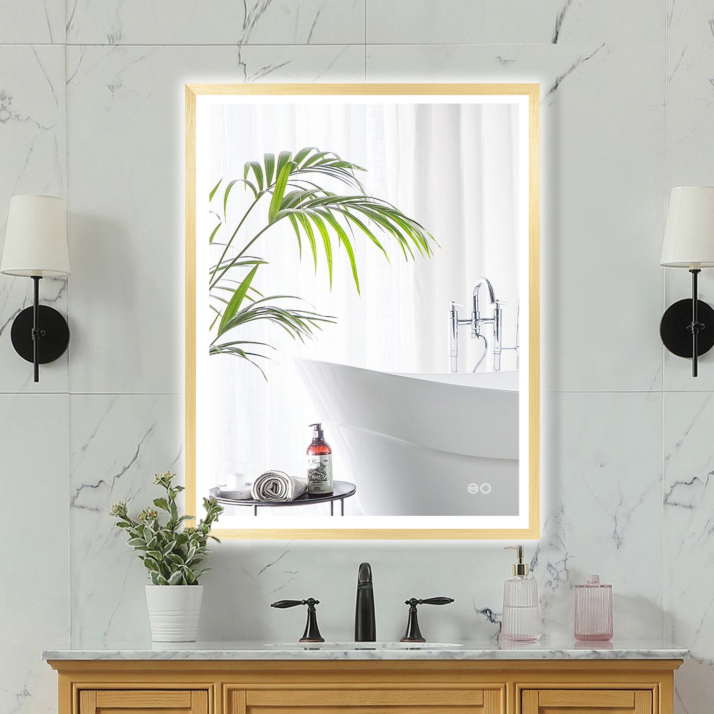 4 Size LED Bathroom Mirror; Backlit and Frontlit