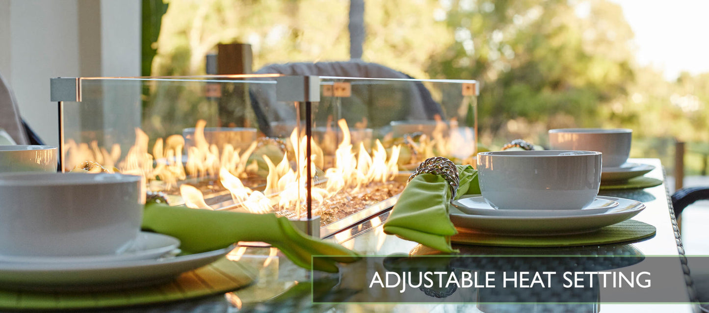 Brown Wicker Patio Firepit table