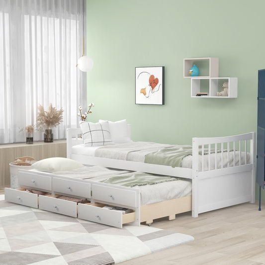 Daybed with Trundle and Drawers;  Twin Size