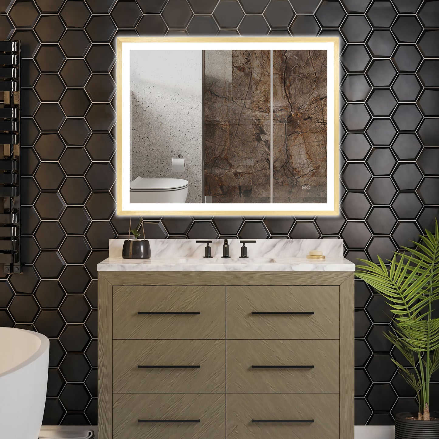 4 Size LED Bathroom Mirror; Backlit and Frontlit