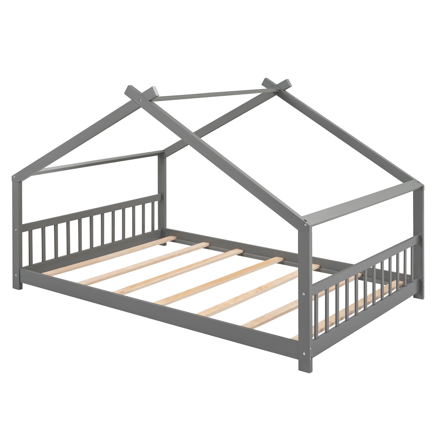 Full Size Bed Wood frame; Gray