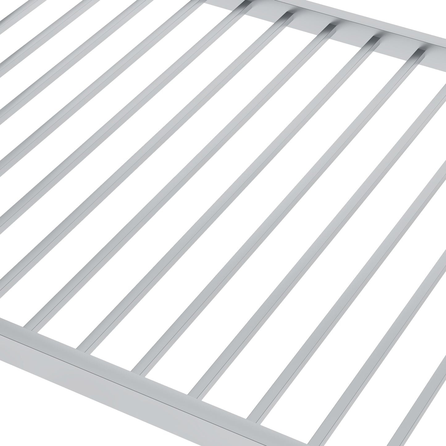 Twin over Twin Metal Bunk Bed; Silver