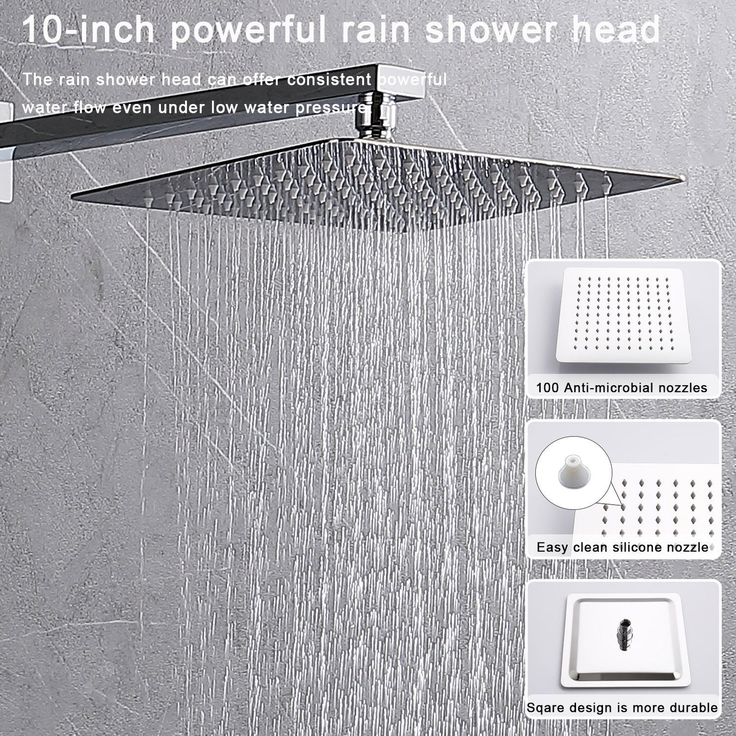 Chrome Finish 12" Rainfall Shower Head