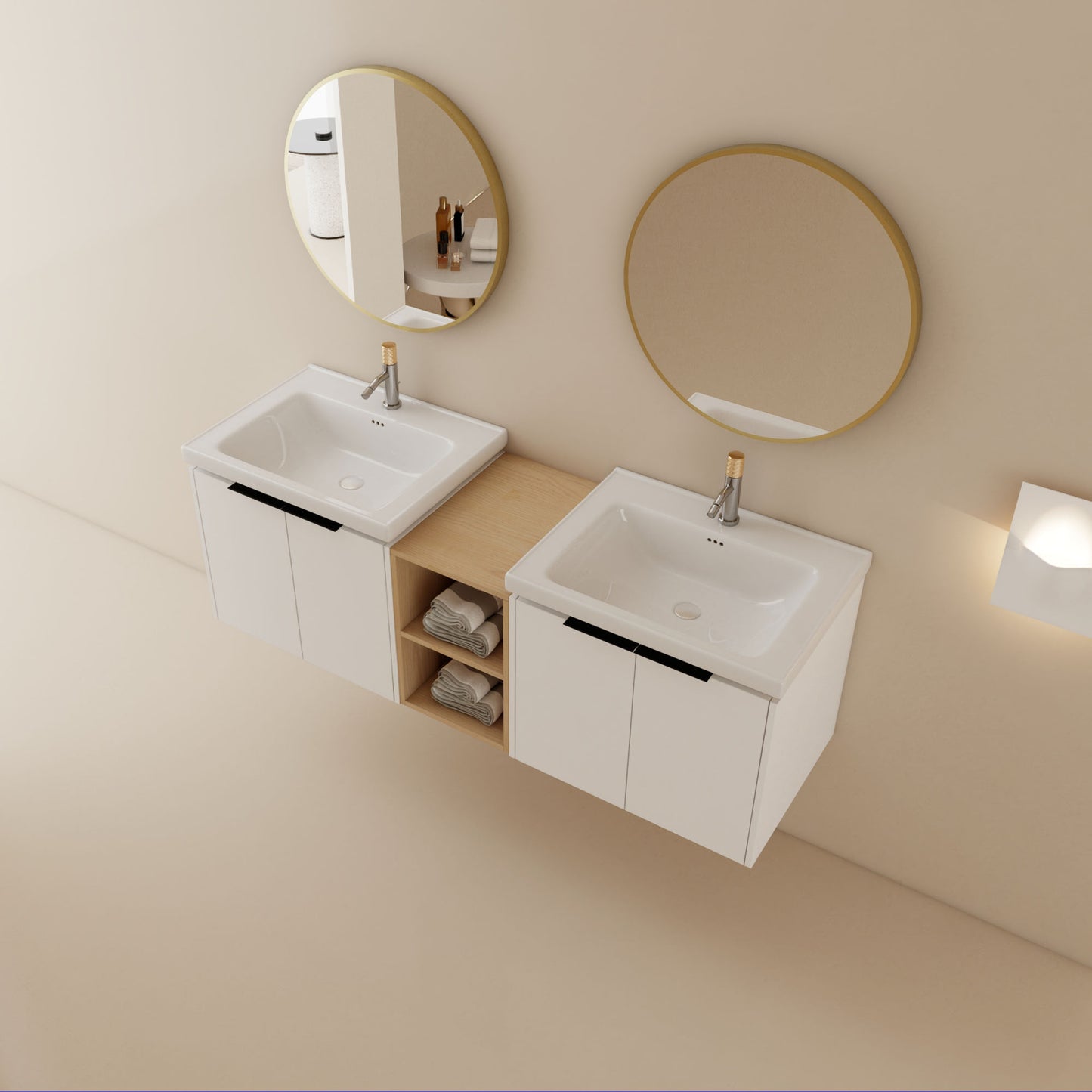 60" Double Sink  Exquisite Wall mount Vanity