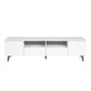 Modern White TV Stand;  16 Colors LED TV Stand w/Remote Control Lights