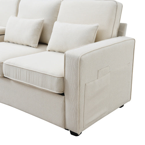 104\\\" 4-Seater Modern Linen Fabric Sofa