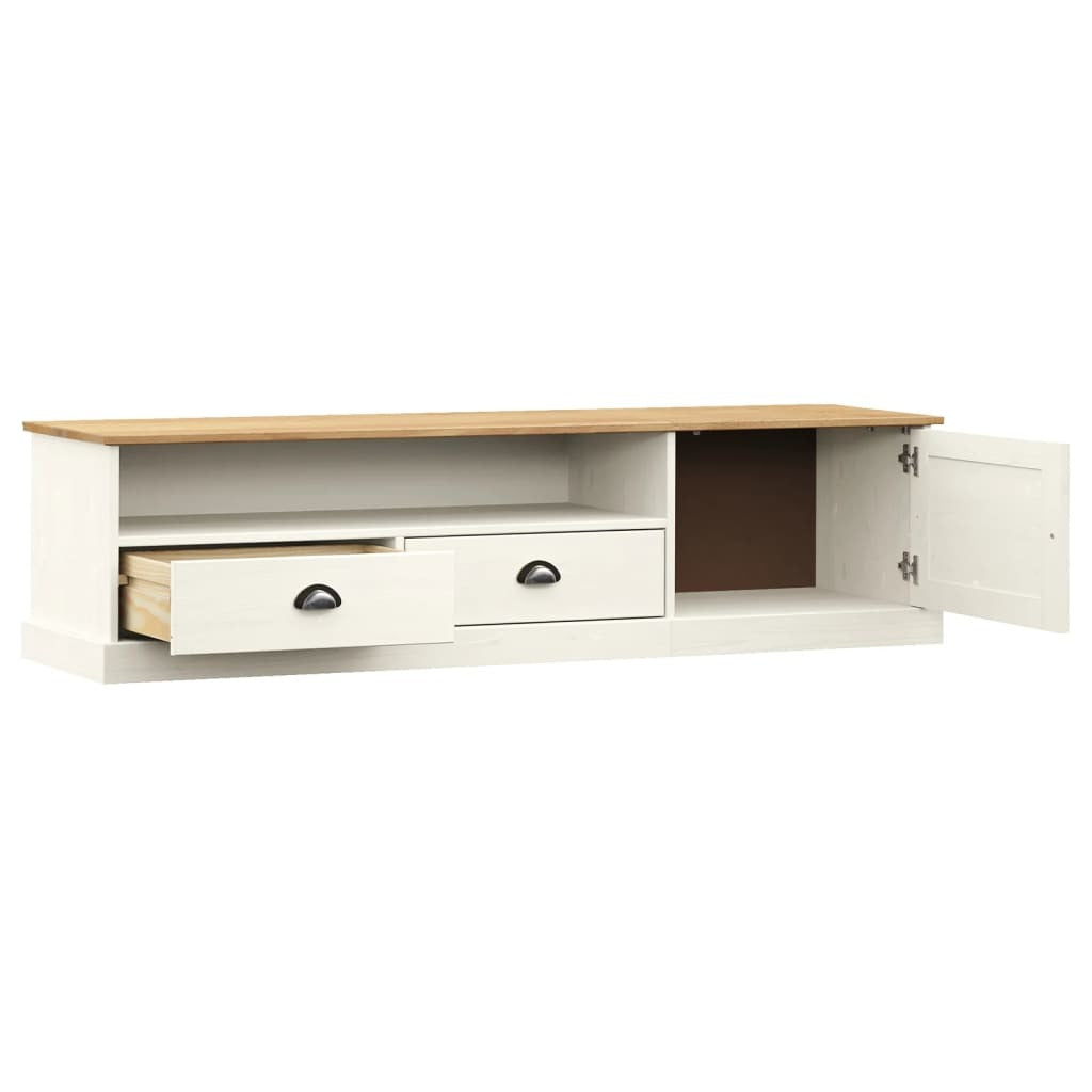 TV Stand White Solid Wood Pine