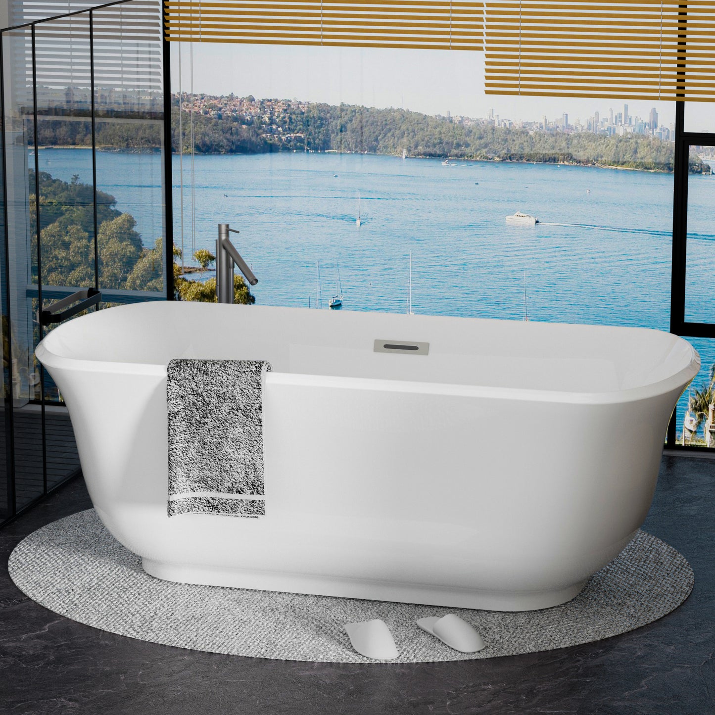 Acrylic Alcove Freestanding Bathtub