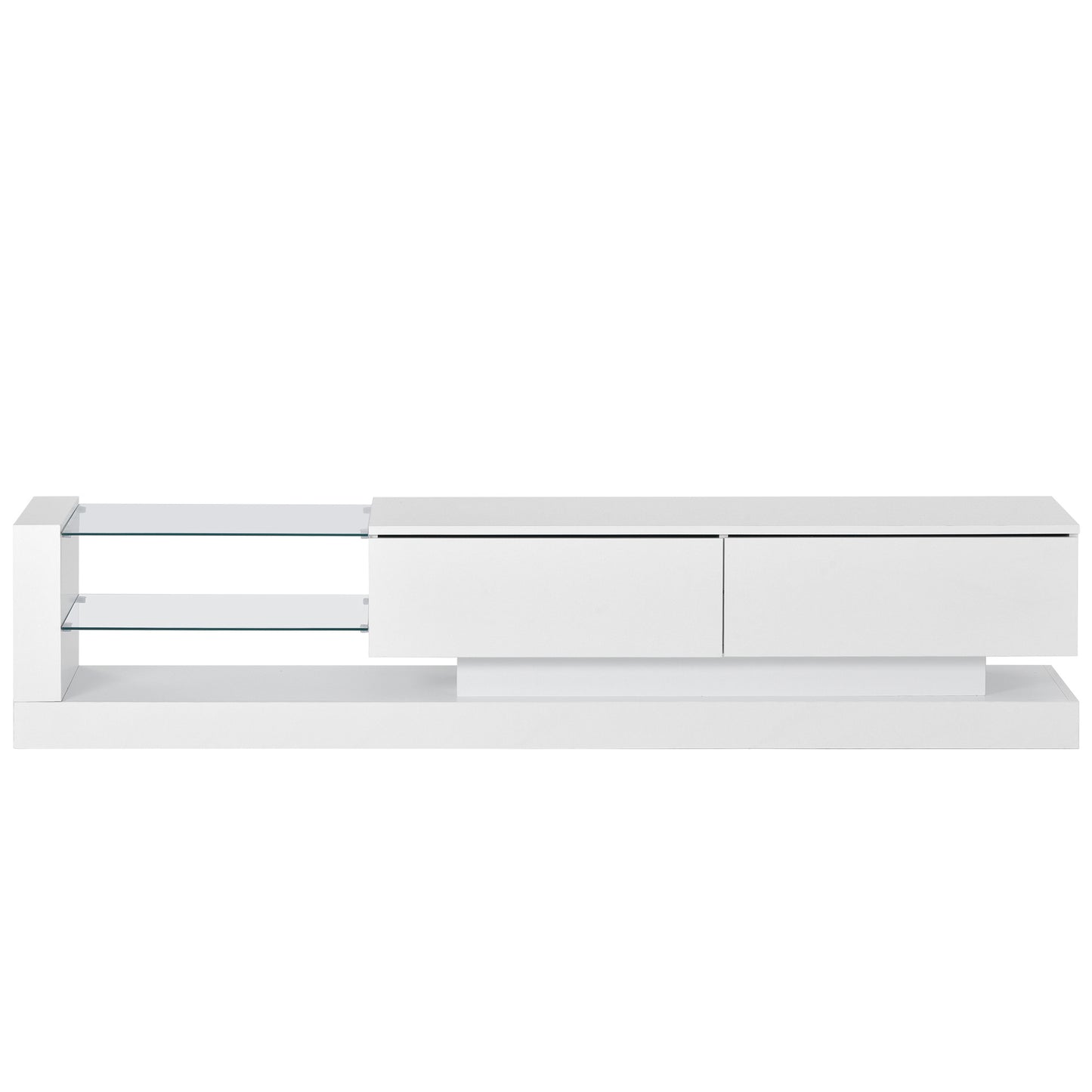 Two Media Storage, up to 75 Inch TV stand with LED