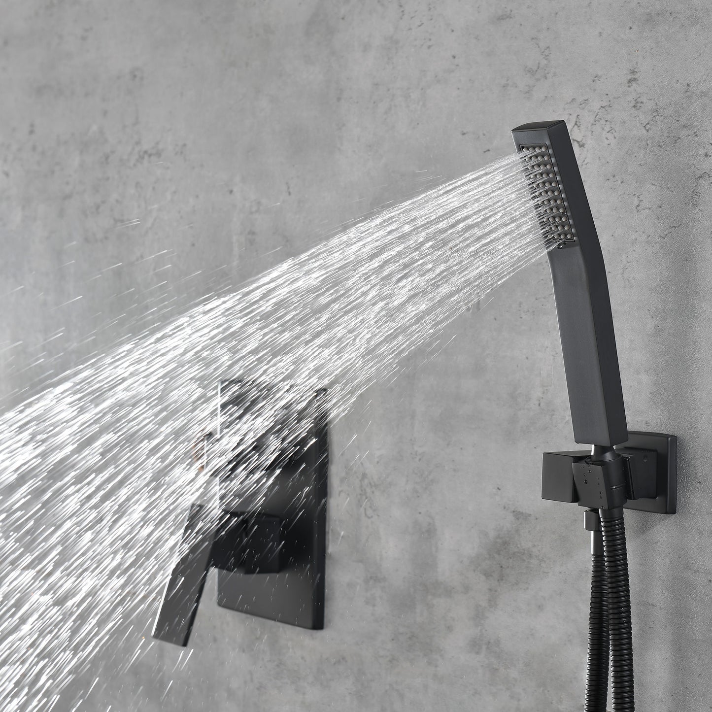 Matte Black Set Ceiling Mounted Rainfall Shower Head