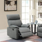 Gray Burlap Fabric Recliner