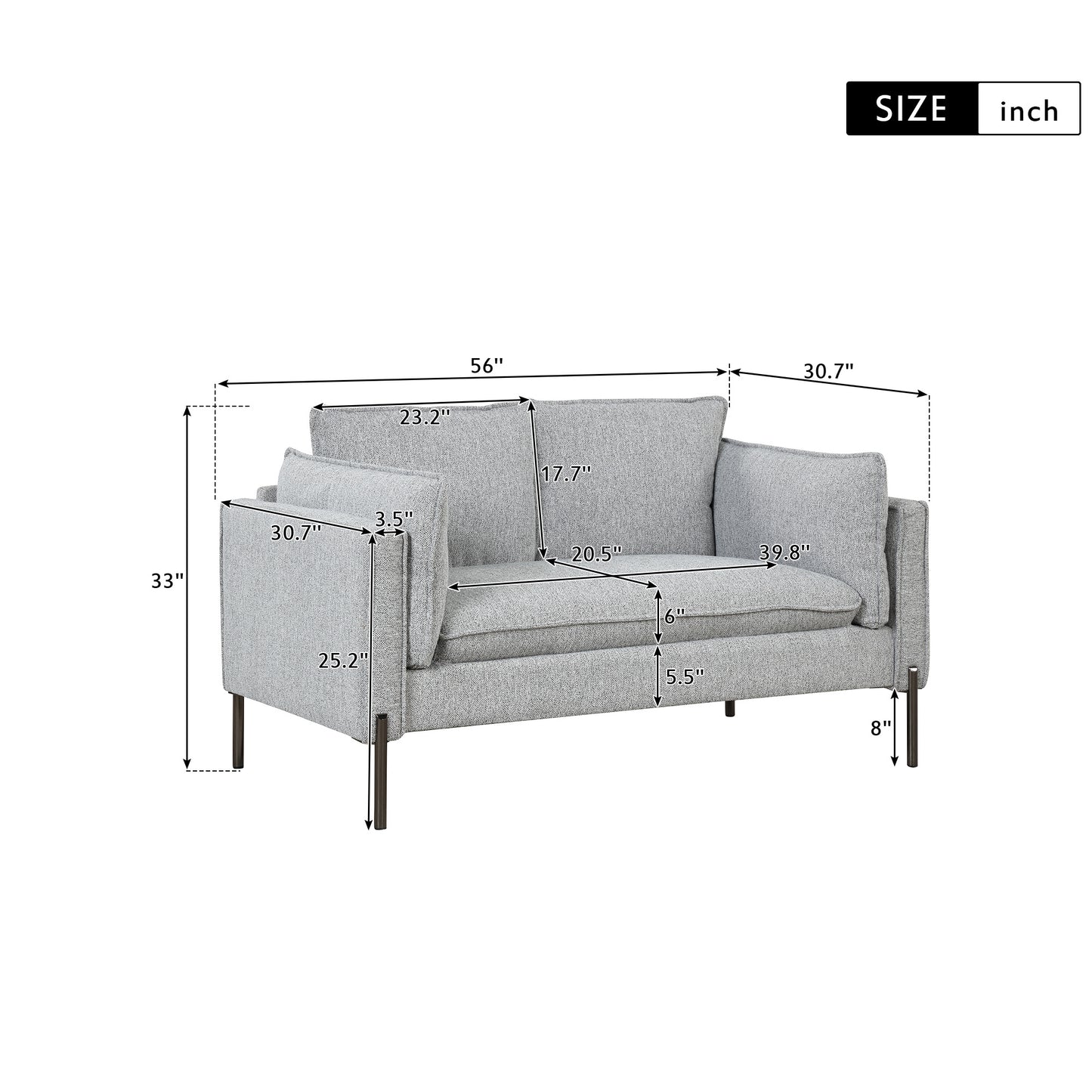 Modern Style Sofa Small Love Seats