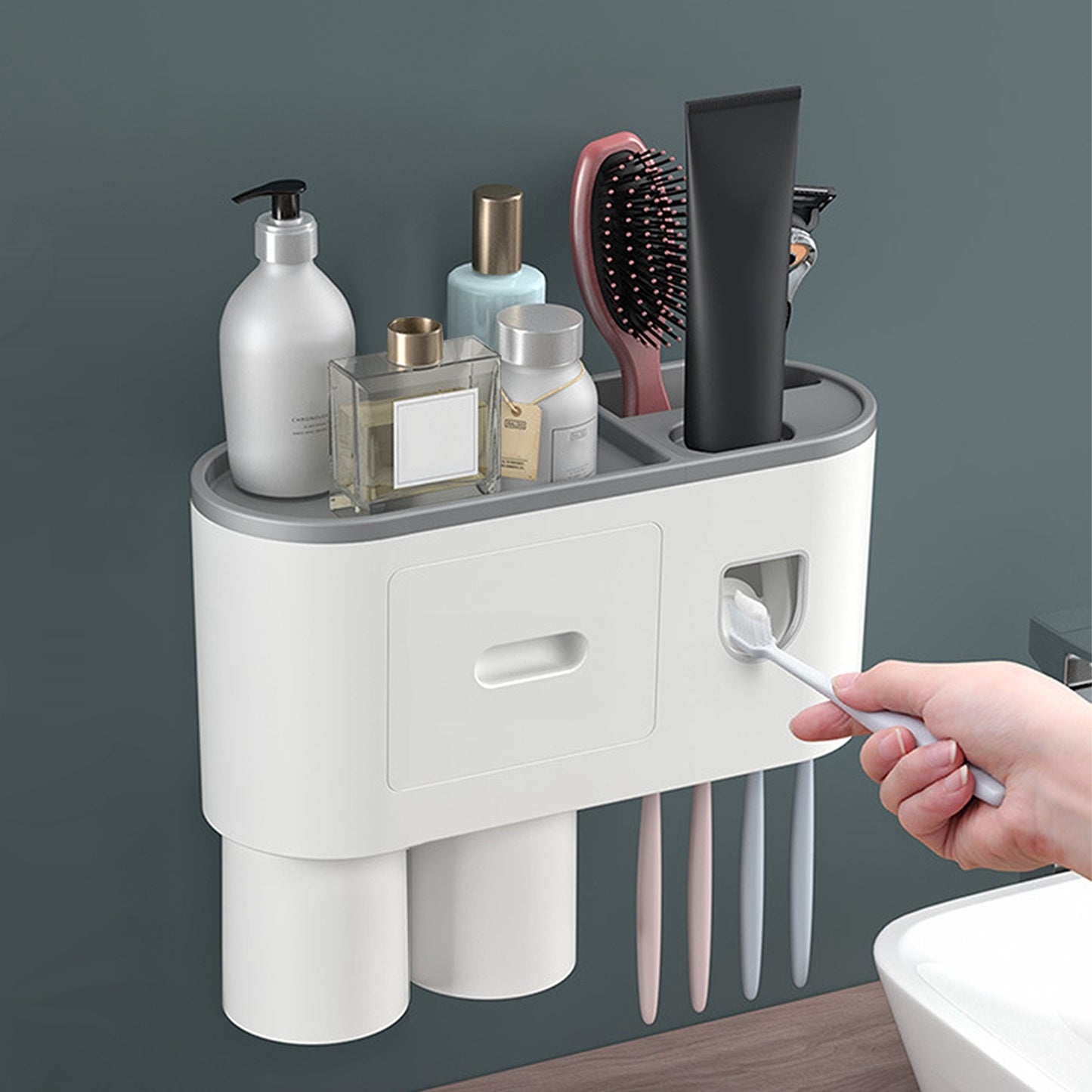 Multifunctional Wall Mount Toothbrush Dispenser