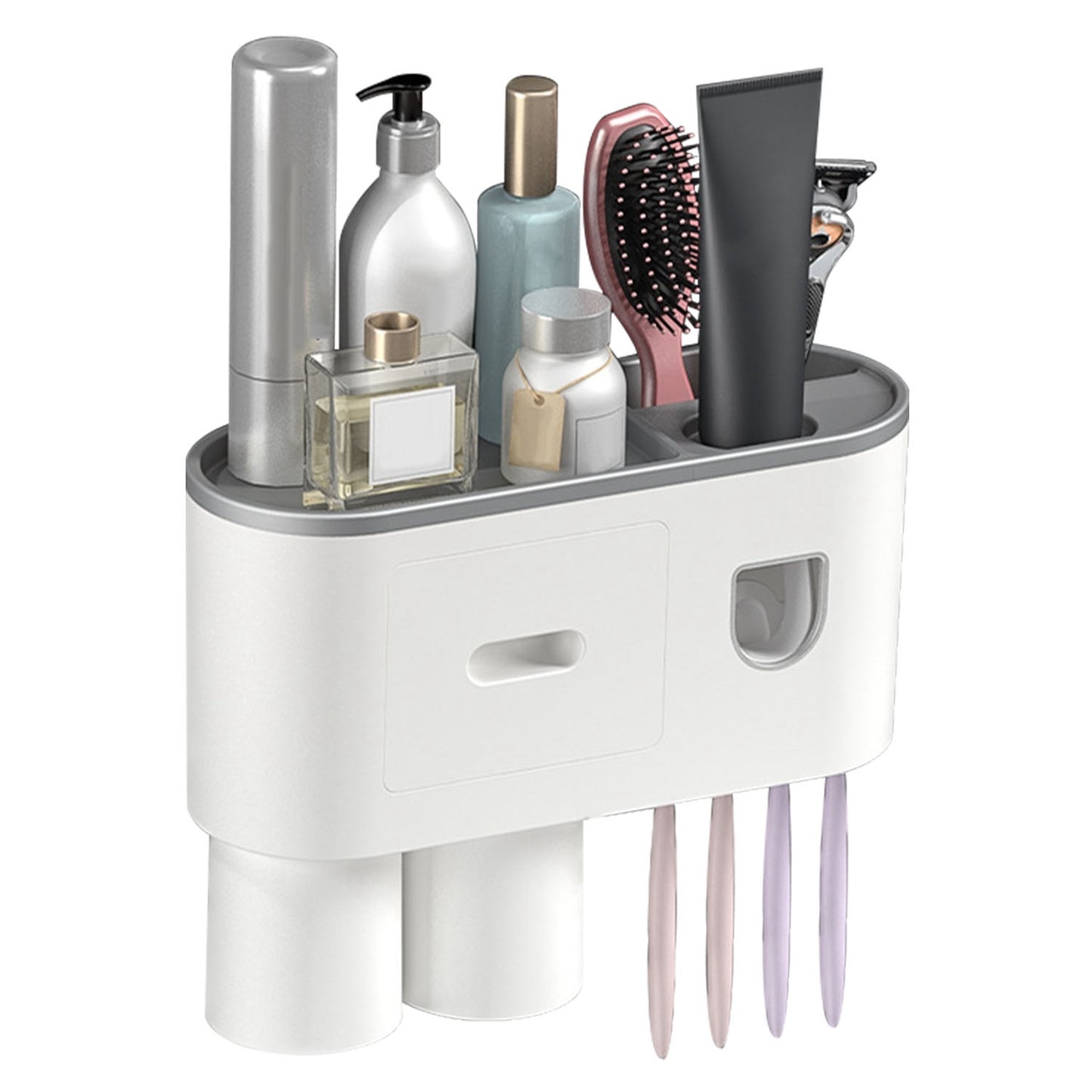 Multifunctional Wall Mount Toothbrush Dispenser