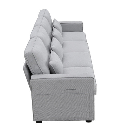 104\\\" 4-Seater Modern Linen Fabric Sofa