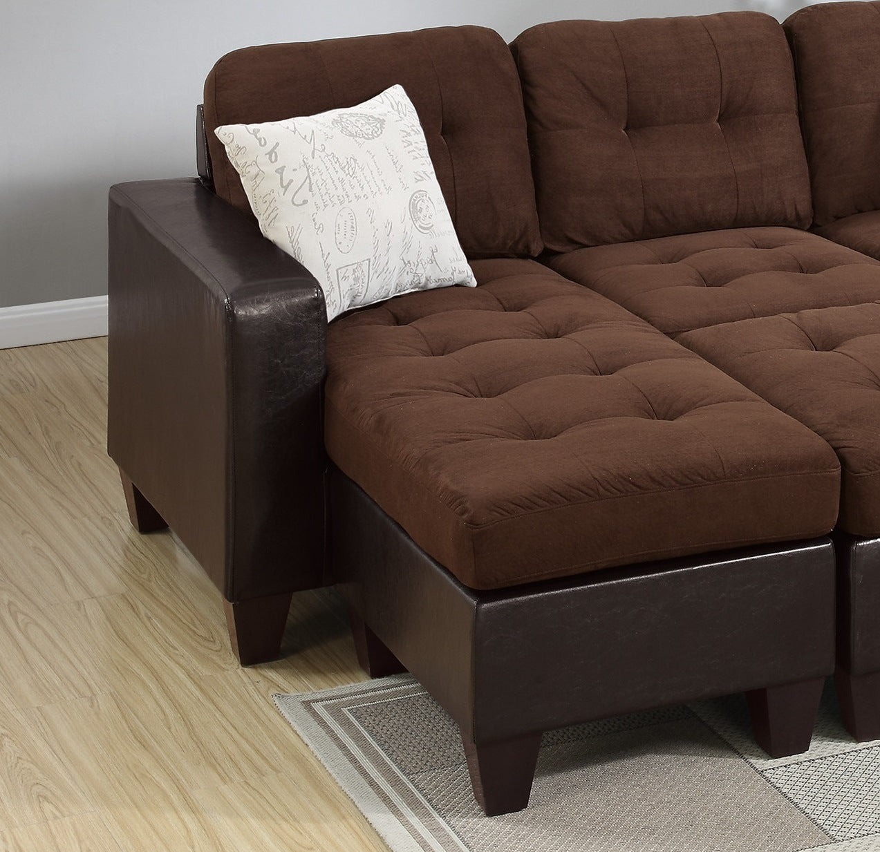 Chocolate Plush Microfiber Sofa