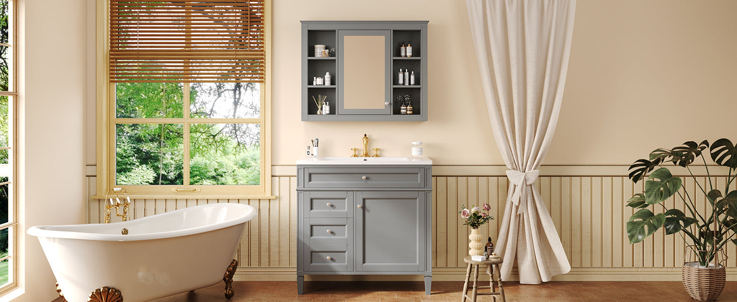 36'' Royal Blue Vanity with Medicine Cabinet