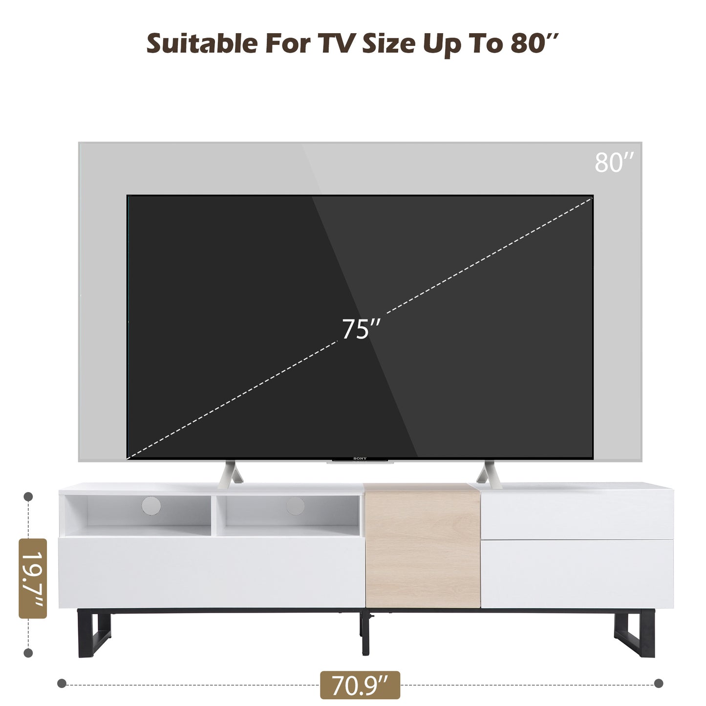 Modern TV Stand for 80'' TV