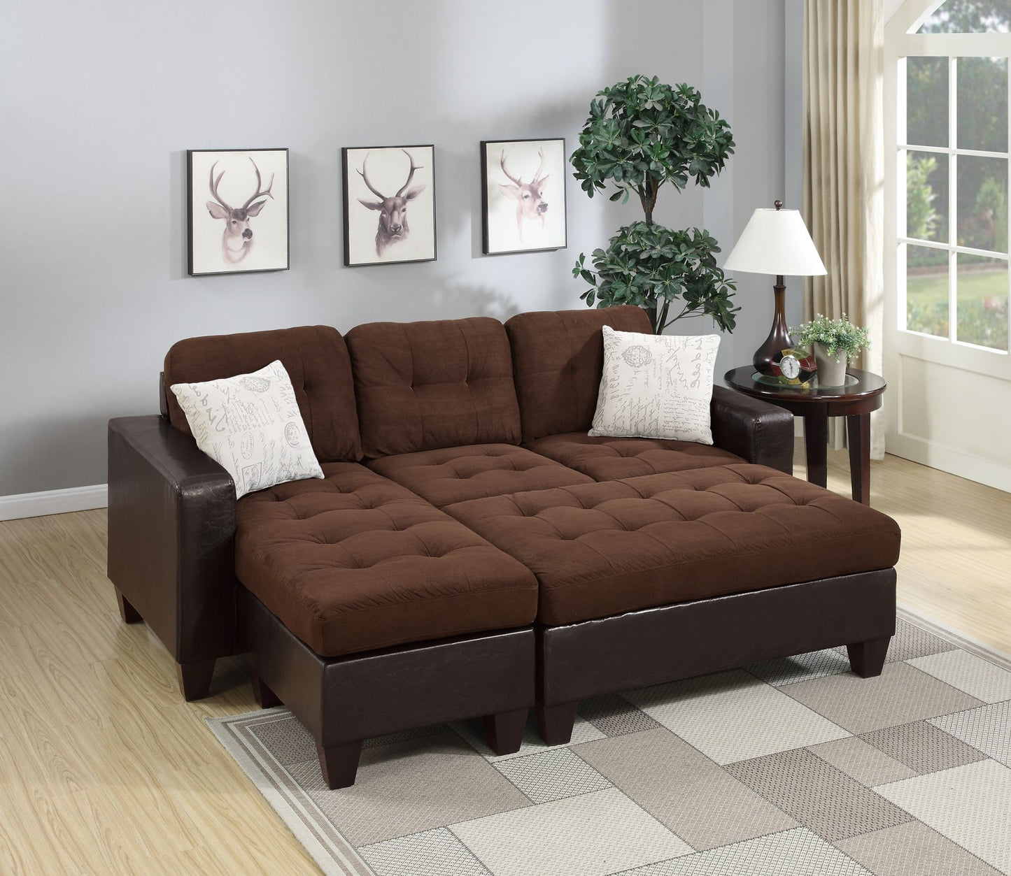 Chocolate Plush Microfiber Sofa